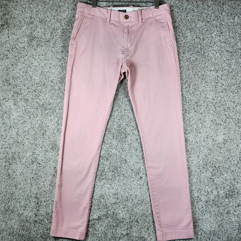 J.Crew Chino Pants Mens 32x34 Slim Flex Stretch Pink Excellent